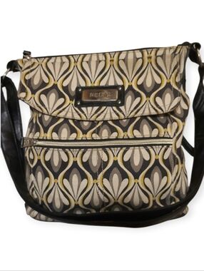 Vintage Relic Gray, Cream & Yellow Geo-Print Crossbody Bag